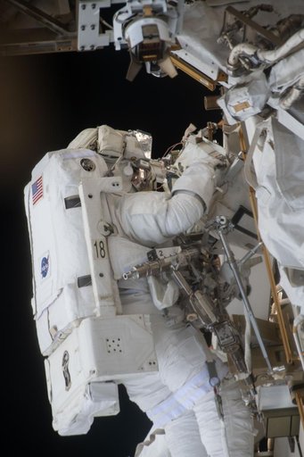 NASA astronaut Chris Williams is pictured during a spacewalk