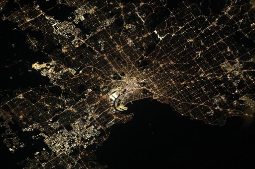 Melbourne, Australia, pictured at night from the International Space Station