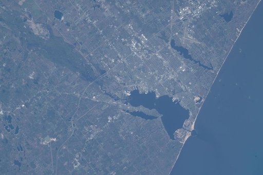 Michigan’s Muskegon Lake flows into Lake Michigan