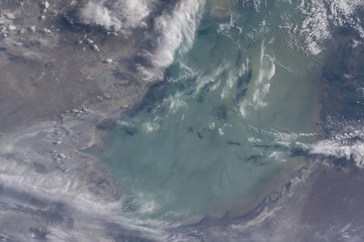 The northern part of the Caspian Sea, bordered by Kazakhstan, is fresher than the southern portion