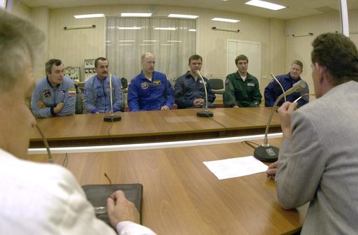 Various views of Expedition One crewmembers in Russia