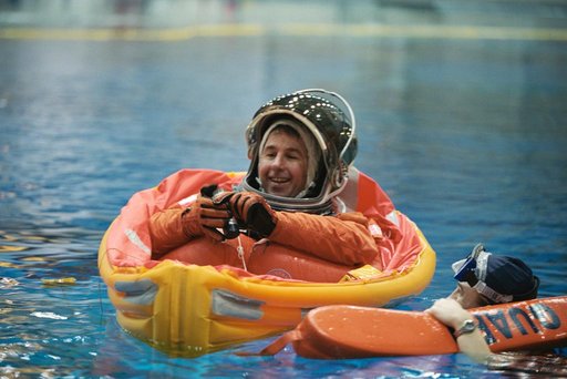 STS-114 Preflight Water Survival Training at Sonny Carter Training Facility.