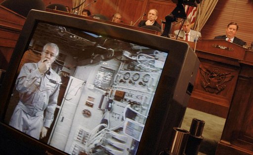 Phillips testitifes during  House Subcommittee on Space and Aeronautics hearing