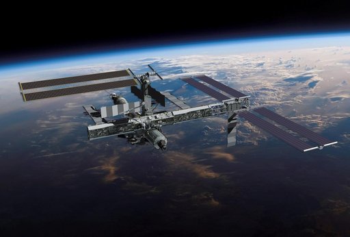 Computer generated image of STS-116/12A.1 ISS configuration over earth view