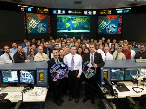 ISS-12A.1 Orbit 1 Flight Control Team in FCR-1 with Flight Director Derek Hassmann