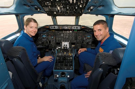 STS-120 Commander Pam Melroy and Pilot George Zamka for Heavy Aircraft Training