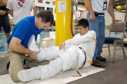 STS-120 crew during NBL training with Dan Tani