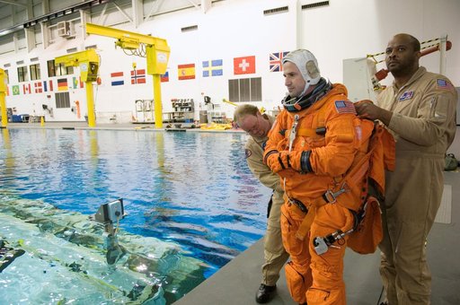 STS-120 water survival training at the NBL