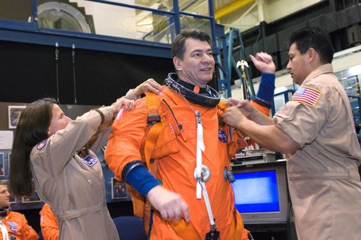 STS-120 Crewmembers during payload egress training