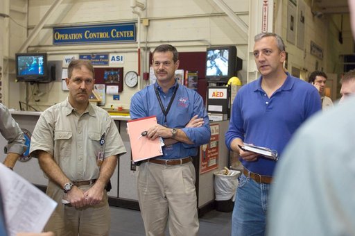 STS-125 Crew during Post Insertion/Deorbit Prep training in CCT II mockup.