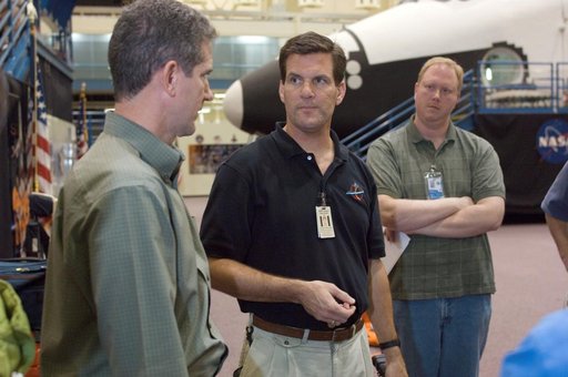 STS-125 Crew during Post Insertion/Deorbit Prep training in CCT II mockup.