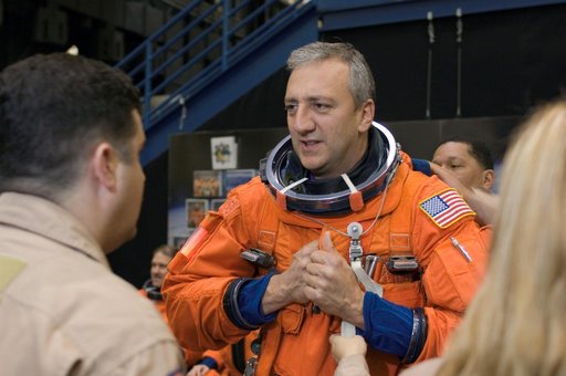 STS-125 Crew during Post Insertion/Deorbit Prep training in CCT II mockup.