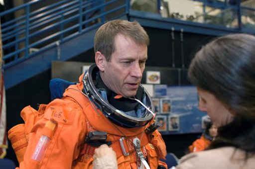 STS-125 Crew during Post Insertion/Deorbit Prep training in CCT II mockup.
