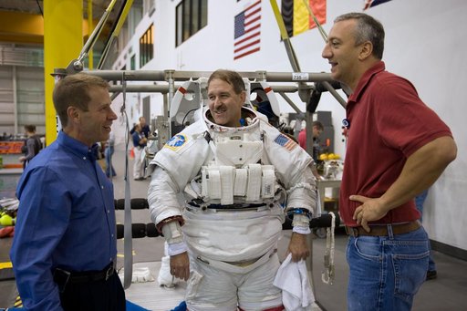 STS-125 crew training. Astronauts Grunsfeld and Feustel