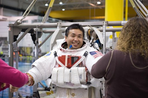 Koichi Wakata during EVA Review at the NBL