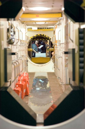 Expedition 22 crew member Soichi Noguchi performing emergency procedure training.