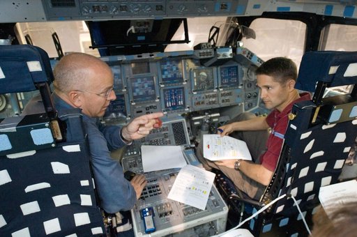 Preflight Coverage, STS-131 crew members during their FLT COMM PLN in FFT 1