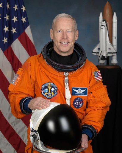 Official Individual Astronaut Portrait of Patrick Forrester in ACES suit.