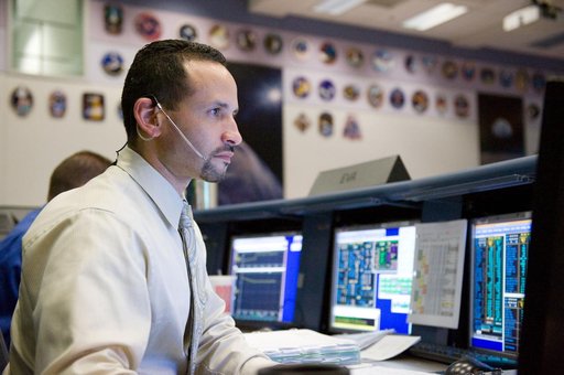 STS-125 Flight Controllers on Console - (Orbit Shift 2). Flight Director: Richard LaBrode