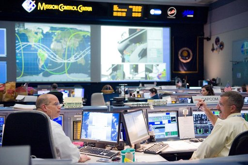 STS-125 Flight Controllers on Console - (Orbit Shift 1). Flight Director: Anthony Ceccacci