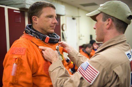 STS-130 crew during payload egress training at Full Fuselage Trainer (FFT).