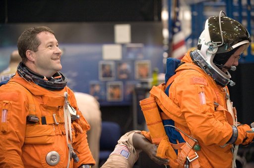 STS-130 crew during payload egress training at Full Fuselage Trainer (FFT).