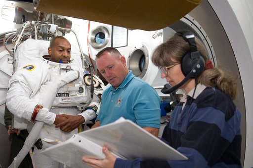 SSATA Crew Training and EMU Verification for STS-129 crew member Robert Satcher