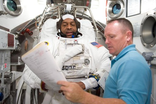 SSATA Crew Training and EMU Verification for STS-129 crew member Robert Satcher