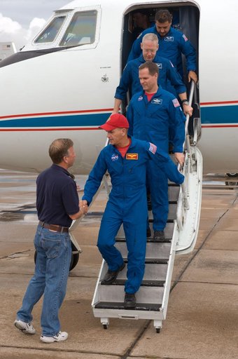 STS-128 Crew & ISS Crewmember Tim Kopra return ceremony at Ellington Field