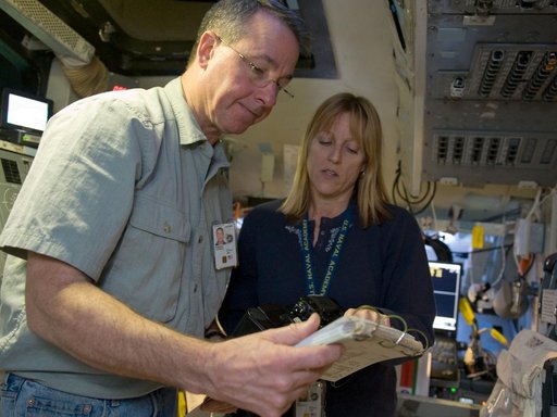 STS-130 crew during their Rendezvous sim time line training in the fixed base simulator in building 5