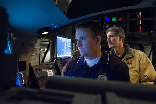 STS-132 crew during their PDRS N-TSK MRM training in the building 16 cupola trainer.