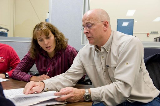 STS-131 crew members during UNDOCK MAL Timeline training.