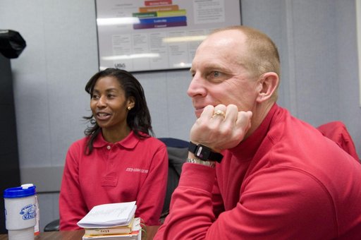 STS-131 crew members during UNDOCK MAL Timeline training.