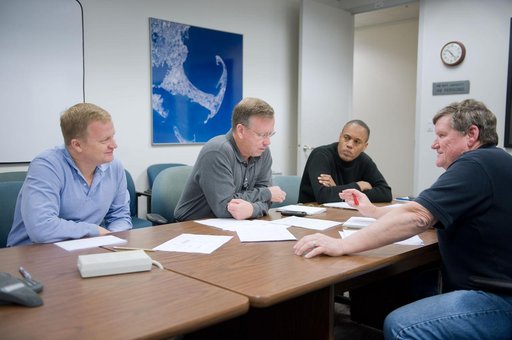 STS-133 (Last Shuttle Mission) crew during their meeting with their scheduler Dale Williamson