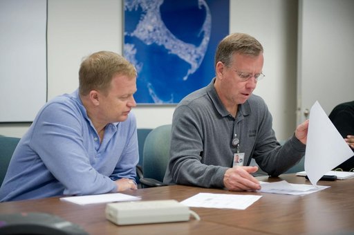 STS-133 (Last Shuttle Mission) crew during their meeting with their scheduler Dale Williamson
