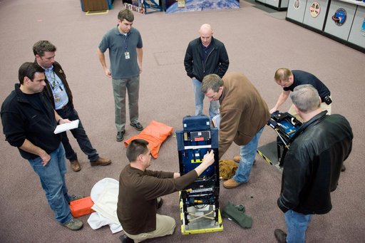 STS-134 crew training in CCT-II during their HAB/EQ PROC training.