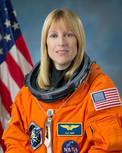 Official Astronaut Portrait of Kay Hire in individual ACES suit.