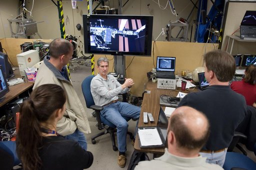 STS-132 crew during their MSS/SIMP EVA3 OPS 4 training