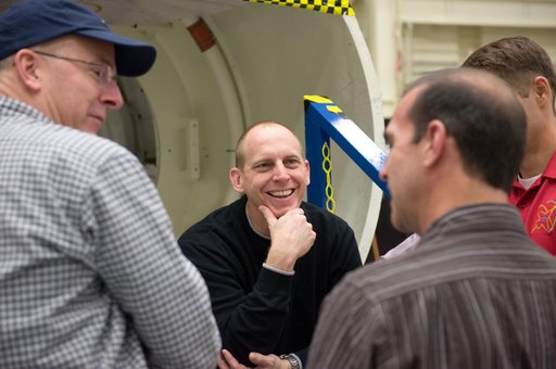 STS-131 crew during SSMTF Ingress/Egress Timeline training