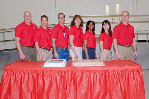 STS-131 crew during Cake Cutting ceremony