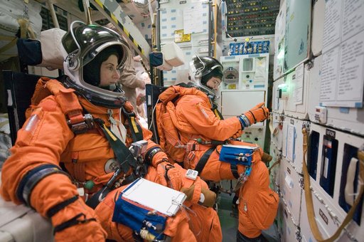 STS-133 crew during CCTII Bailout training