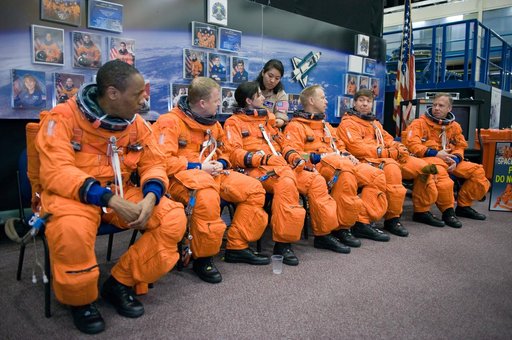 STS-133 crew during CCTII Bailout training