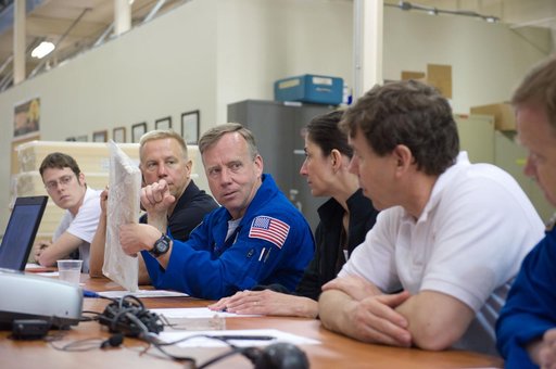 STS-133 crew during EVA TPS Overview training