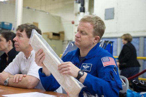 STS-133 crew during EVA TPS Overview training