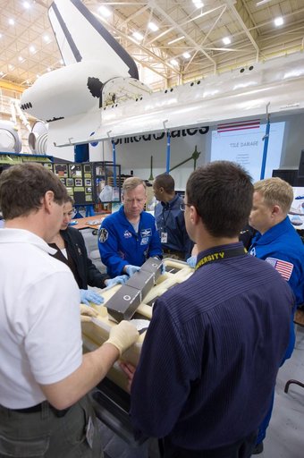 STS-133 crew during EVA TPS Overview training