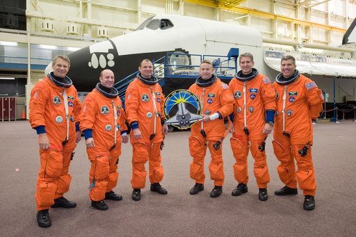 STS-132 crew during ingress/egress training
