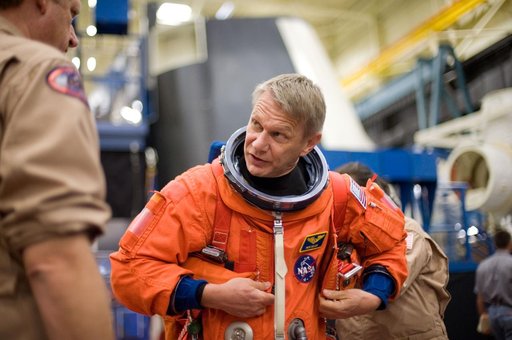 STS-132 crew during ingress/egress training
