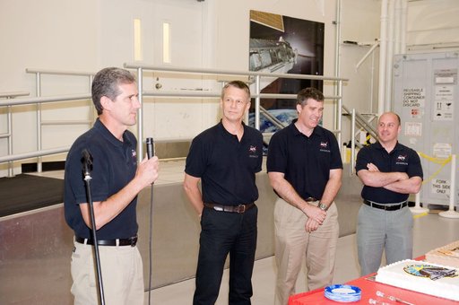 STS-132 cake cutting ceremony