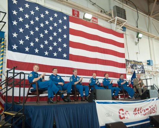 STS-132 crew return ceremony at Ellington Field - Hangar 276