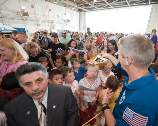 STS-132 crew return ceremony at Ellington Field - Hangar 276
